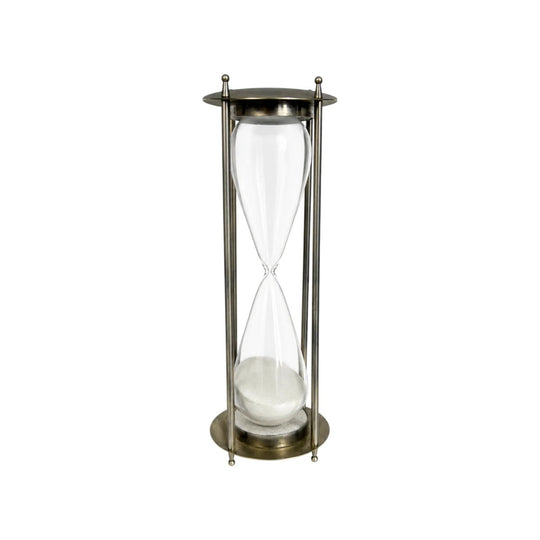 Large Metal Glass Sand Timer Hourglass Decor 40cm