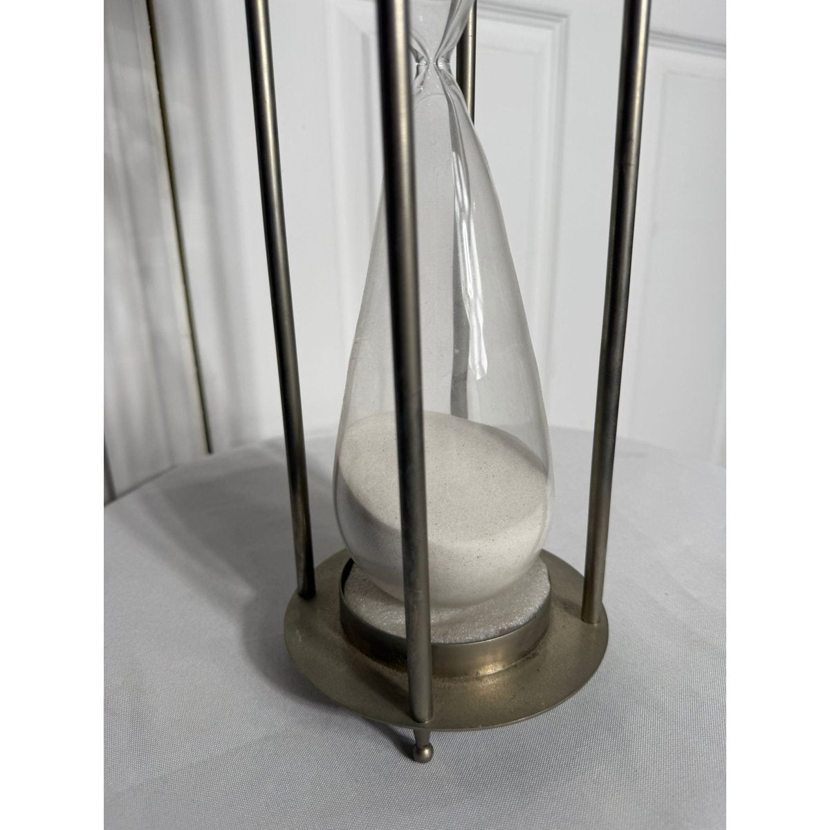 Large Metal Glass Sand Timer Hourglass Decor 40cm | Bazaa | Designer, Vintage and Antique Furniture