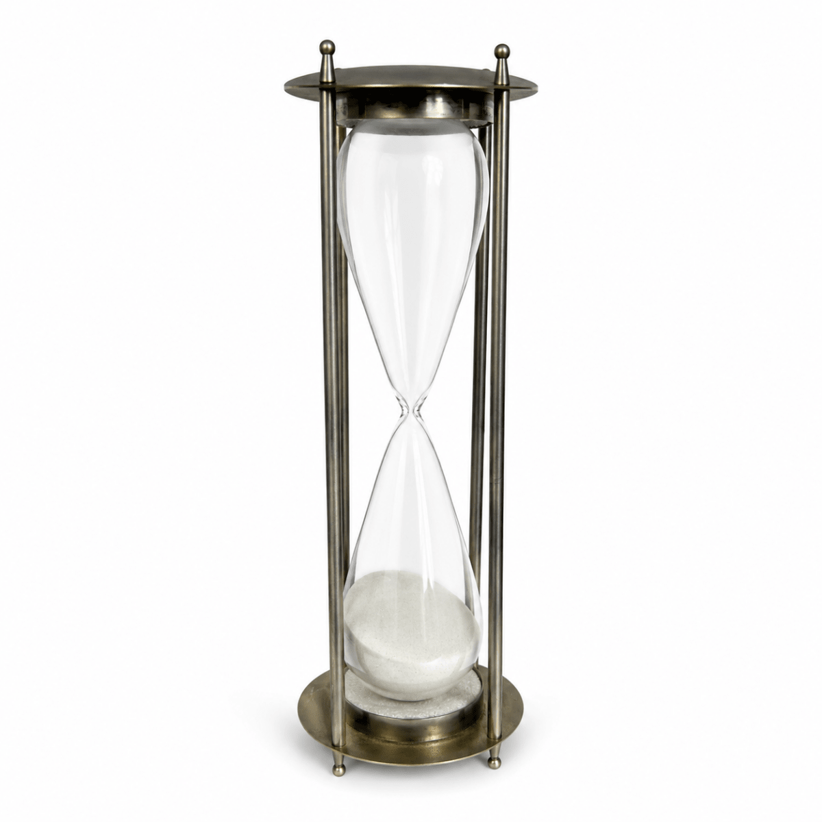 Large Metal Glass Sand Timer Hourglass Decor 40cm | Bazaa | Designer, Vintage and Antique Furniture