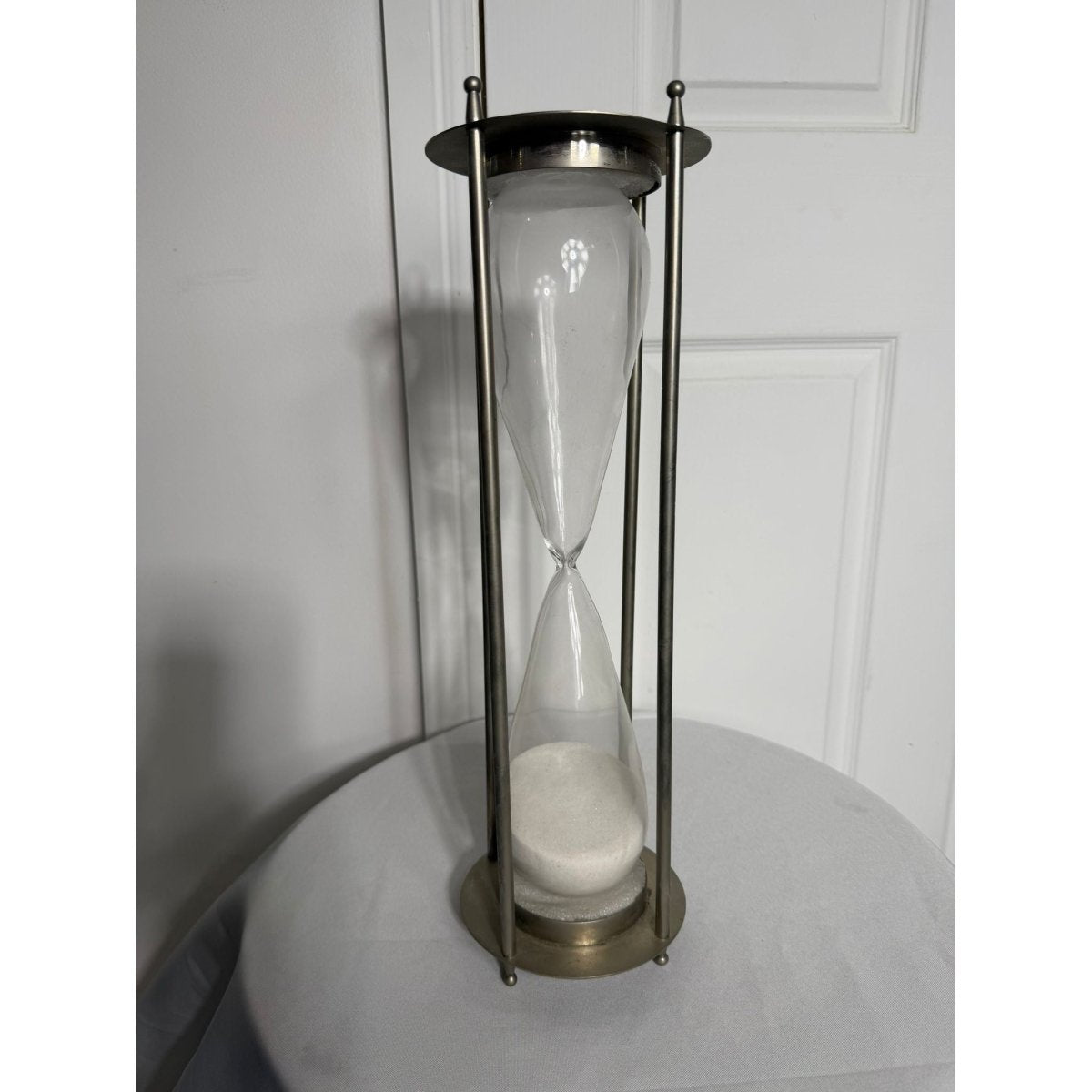 Large Metal Glass Sand Timer Hourglass Decor 40cm | Bazaa | Designer, Vintage and Antique Furniture