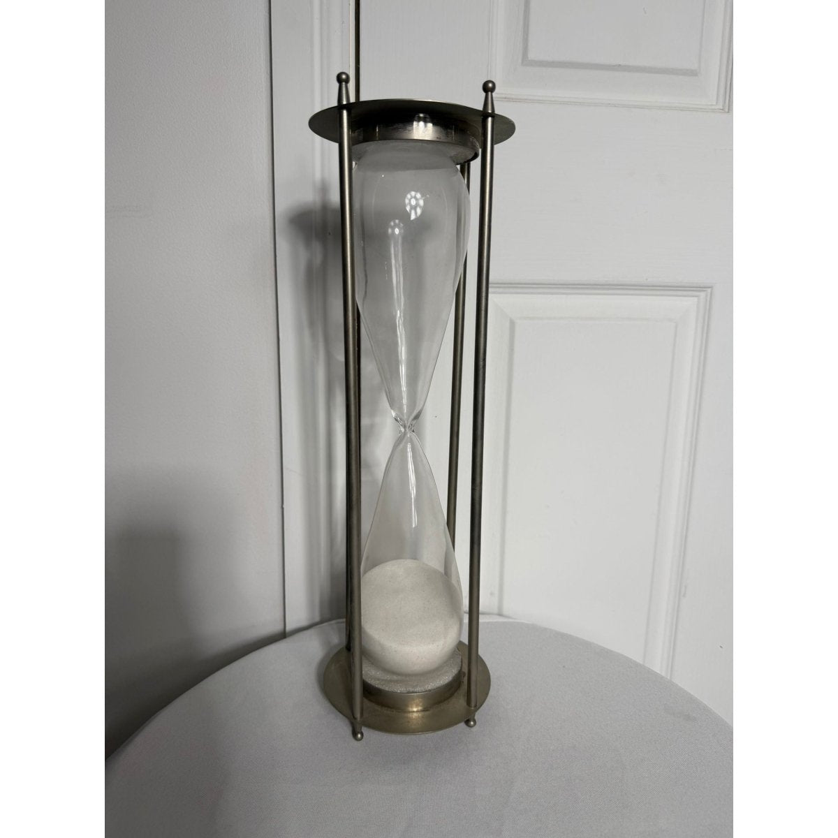 Large Metal Glass Sand Timer Hourglass Decor 40cm | Bazaa | Designer, Vintage and Antique Furniture