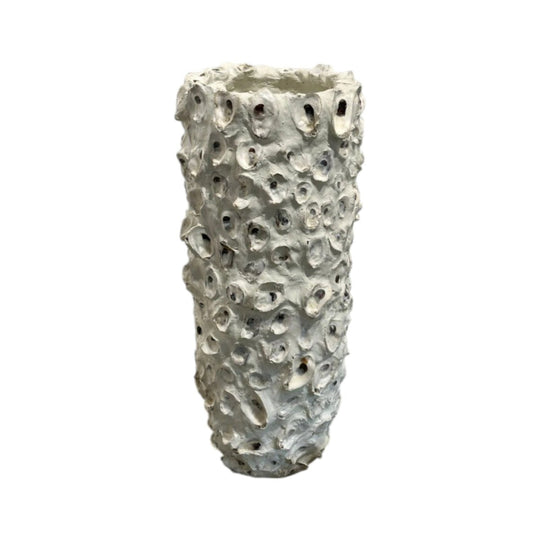 Large Oyster Shell Vessel Coastal Sculptural Floor Vase Decor 100cm