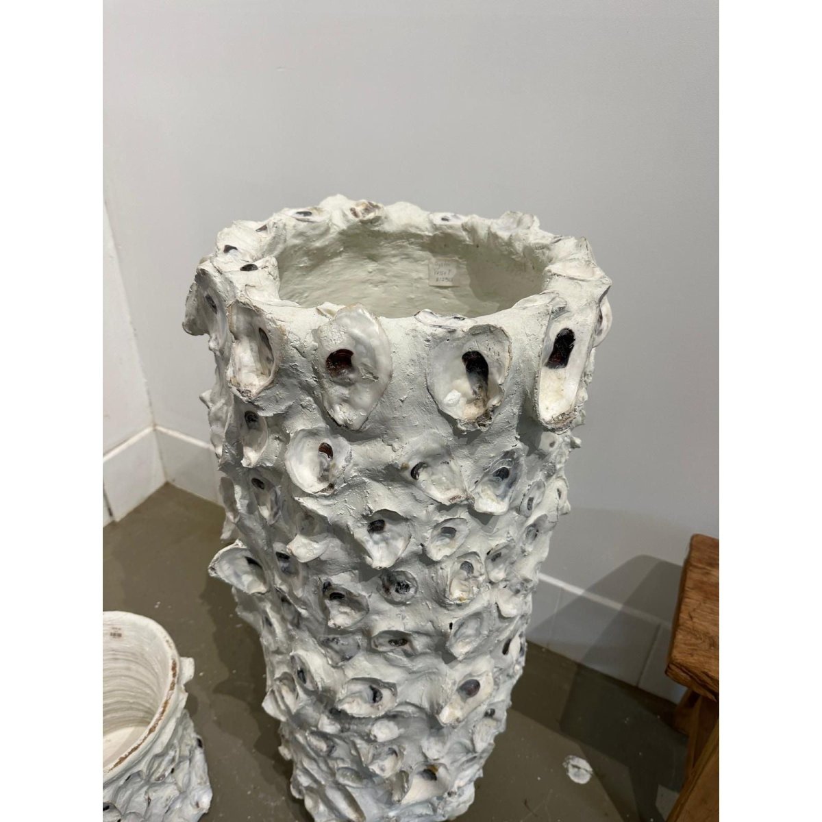 Large Oyster Shell Vessel Coastal Sculptural Floor Vase Decor 100cm | Bazaa | Designer, Vintage and Antique Furniture