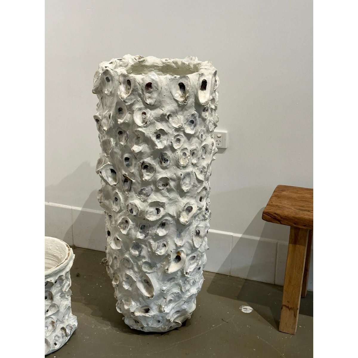 Large Oyster Shell Vessel Coastal Sculptural Floor Vase Decor 100cm | Bazaa | Designer, Vintage and Antique Furniture