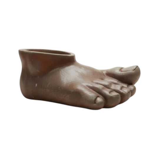 Large Sculptural Foot Planter – Solid Terracotta – 90cm Statement Piece