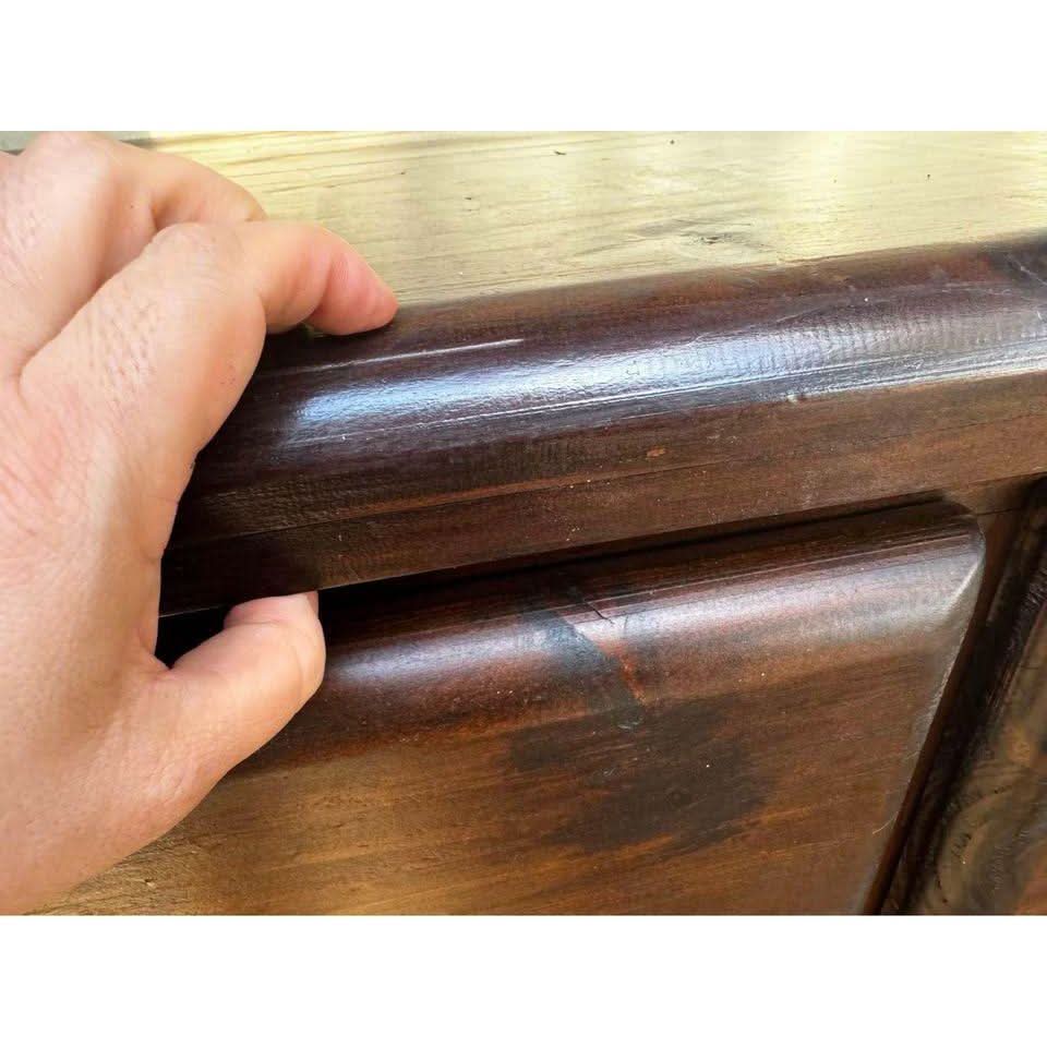 Large thick rustic wooden coffee table tv unit sideboard and a pair matching corner tables | Bazaa | Designer, Vintage and Antique Furniture