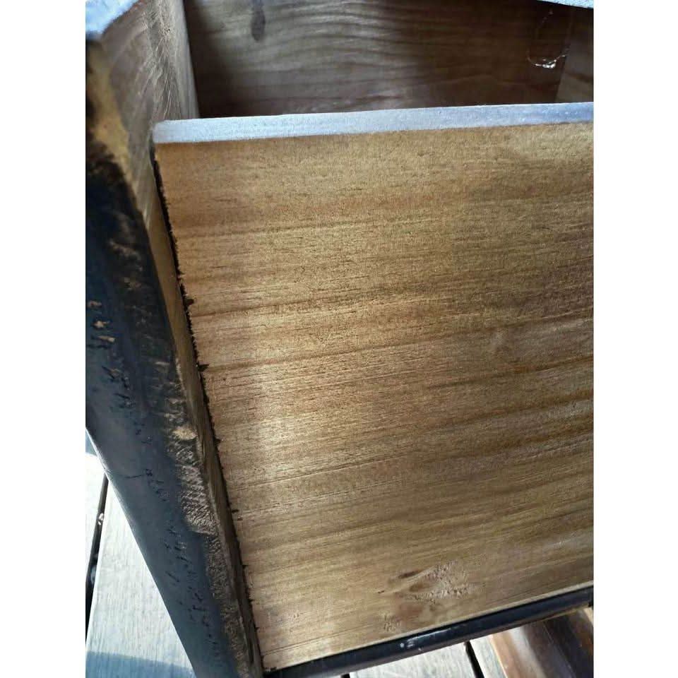 Large thick rustic wooden coffee table tv unit sideboard and a pair matching corner tables | Bazaa | Designer, Vintage and Antique Furniture