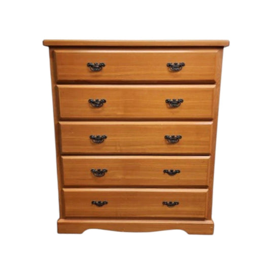 Large Timber Chest of 5 Drawers