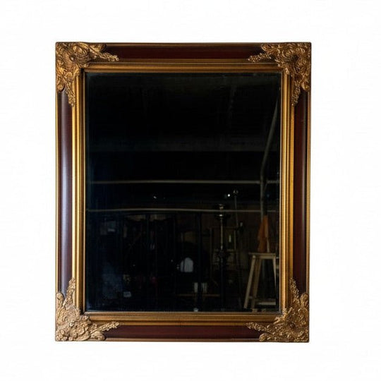Large Victorian Style Gilt & Burgundy Wall Mirror