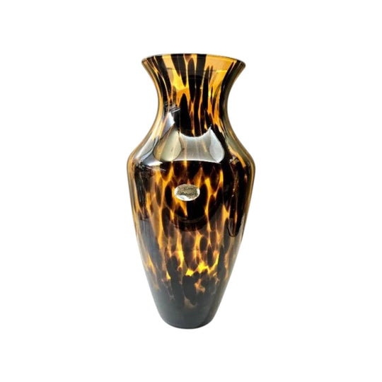 Large Vintage Maestri Vetrai Azzurra Murano Tortoise hand blown Vase 38 cm