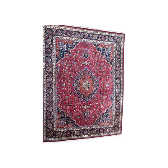 Large Vintage Mashad Tribal Persian Rug