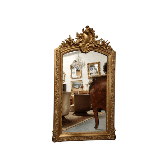 Late 19th Century French Louis XV Style Gilt Wall Mirror