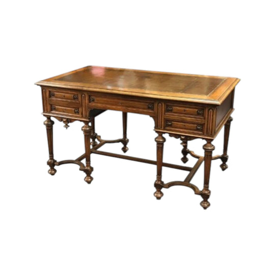 Late 19th-Century French Walnut Desk, c.1890