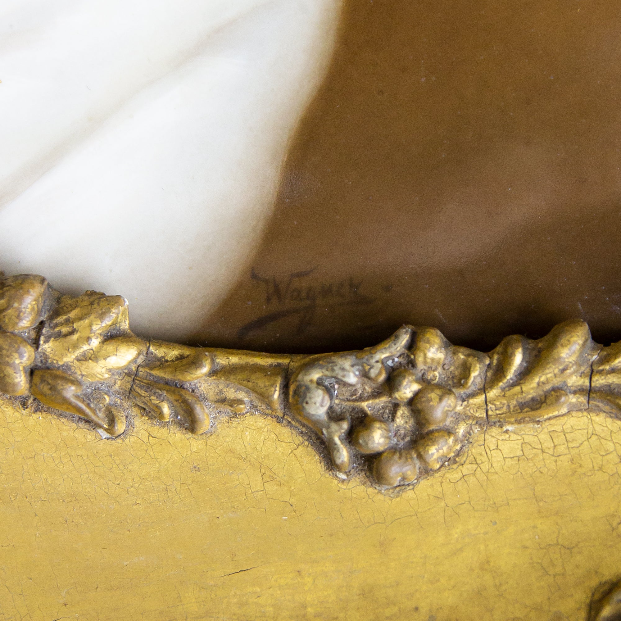 Late 19th Century Portrait on Porcelain of Jesus Christ in Original Gilt Timber Frame | Bazaa | Designer, Vintage and Antique Furniture