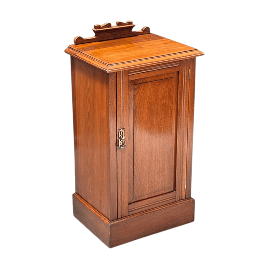 Late 19th century walnut single door bedside cupboard c.1890
