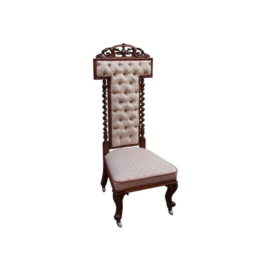 Late Victorian Walnut High-Back Bedroom Chair, c.1890
