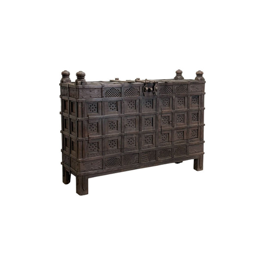 Lattice Carved Pitara Chest Cabinet