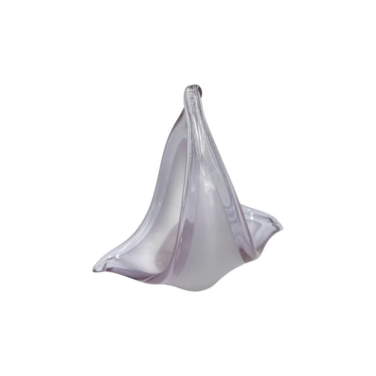 Lavender Art Glass Split Handle Centrepiece Bowl