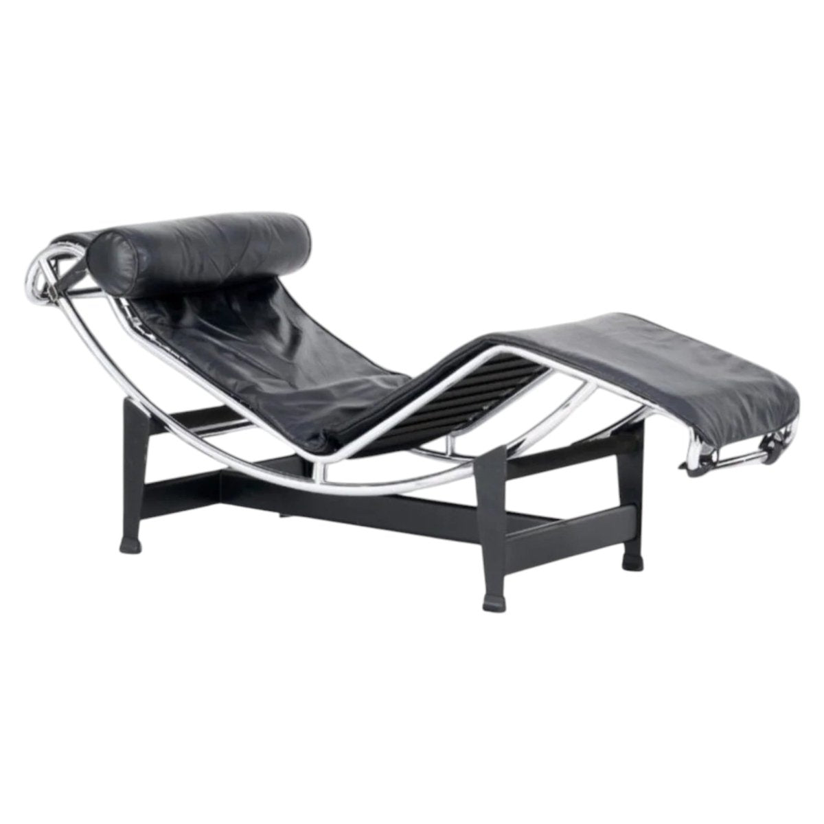 Le Corbusier LC4 Chaise Lounge by Cassina - Black Leather | Bazaa | Designer, Vintage and Antique Furniture