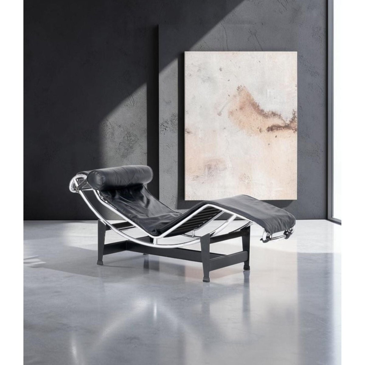 Le Corbusier LC4 Chaise Lounge by Cassina - Black Leather | Bazaa | Designer, Vintage and Antique Furniture