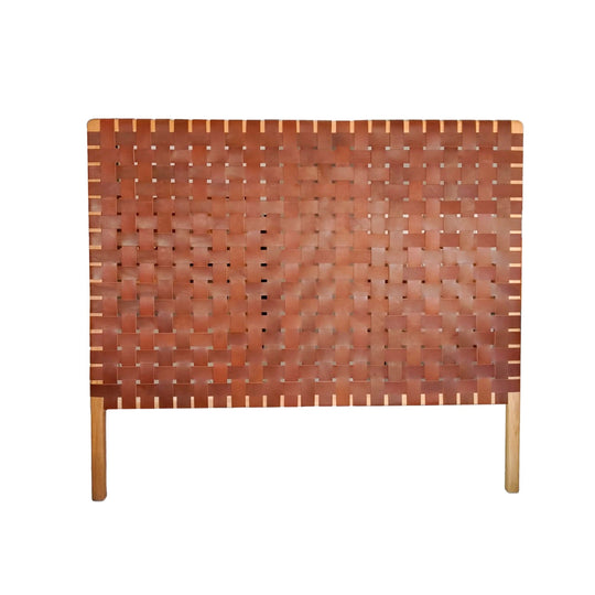 Leather Strapping Bedhead | Mahogany