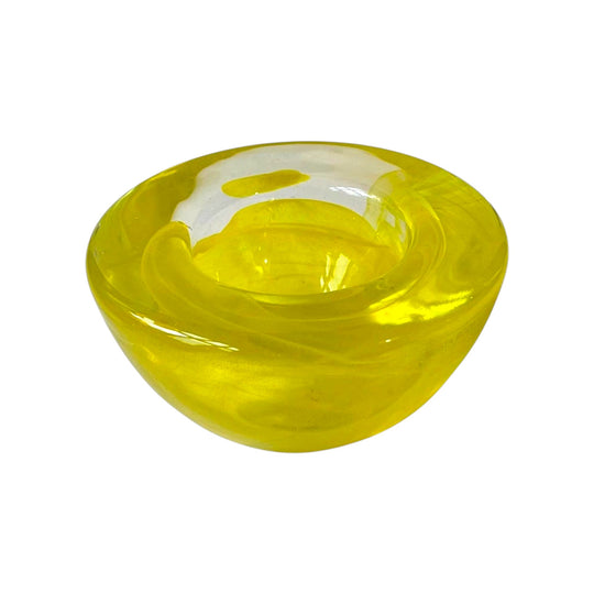 Anna Ehrner "Atoll" Swirl Art Glass Bowl for Kosta Boda in Brilliant Yellow
