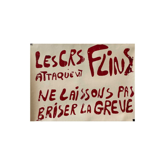 Les Crs Attaquent Flins May 1968 Original Vintage Poster