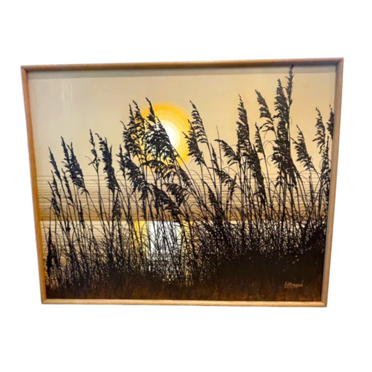 Letterman Vintage Mid-Century “Sea Oats Sunset”