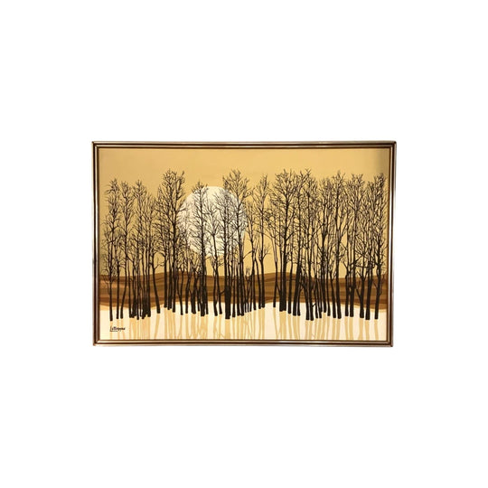 Letterman Wall Art - Abstract Landscape with Forest (Browns/Cream)