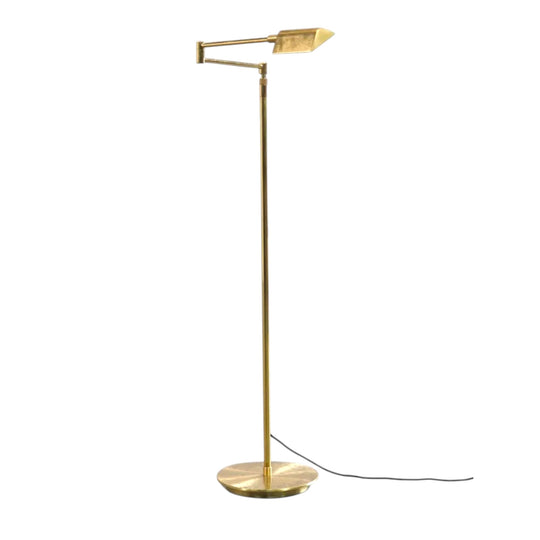 9614 Brass Swing-Arm Floor Lamp by Holtkötter