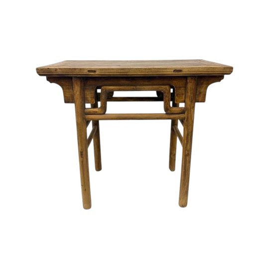 Light Coloured Antique Short Elm Console | 96x50x87cm