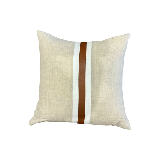 Linen Cushion with Contrast Stripe