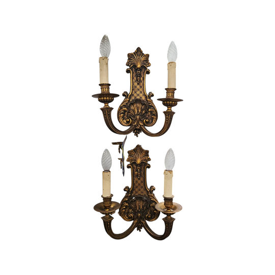 Louis XV Style Antique Bronze Wall Sconces Lights