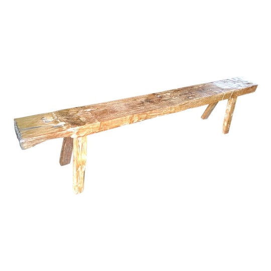 Long Rustic Wooden Bench Seat