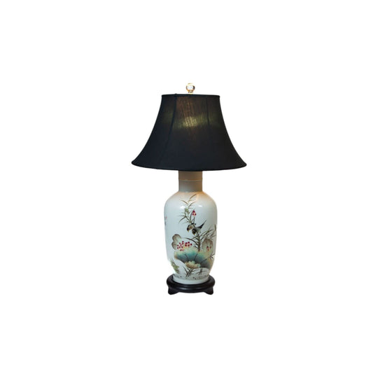 Lotus pond porcelain table lamp