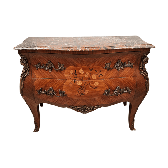 Louis 15th Style Kingwood Commode With Marble Top