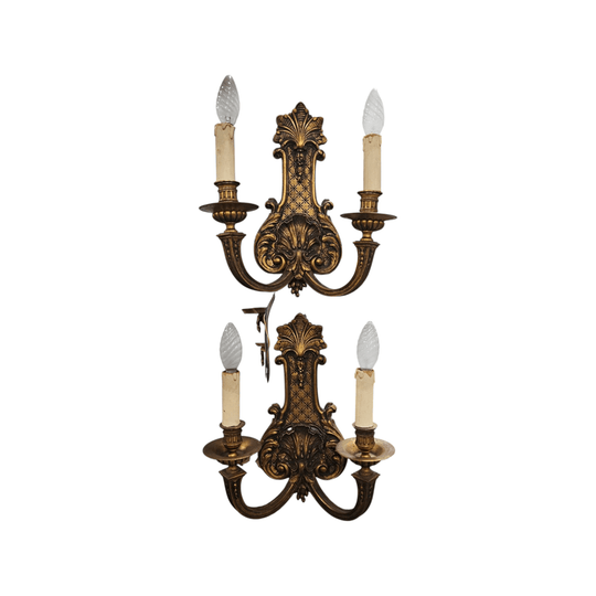 Louis XV Style Antique Bronze Wall Sconces Lights