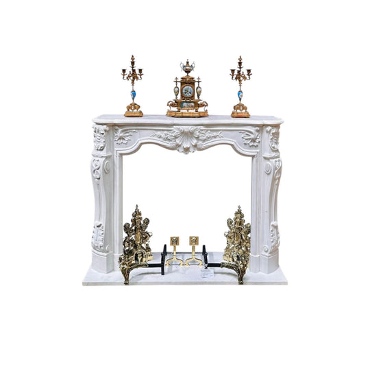 Louis XV style carrara marble mantle