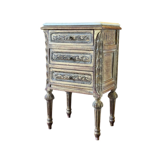 Louis XVI Style Marble Top Side Table