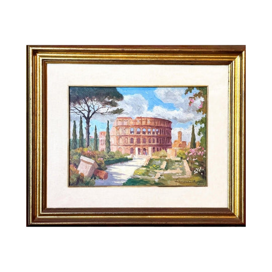 Luminous Italian Painting of Rome's Colosseum on a Summer's Afternoon