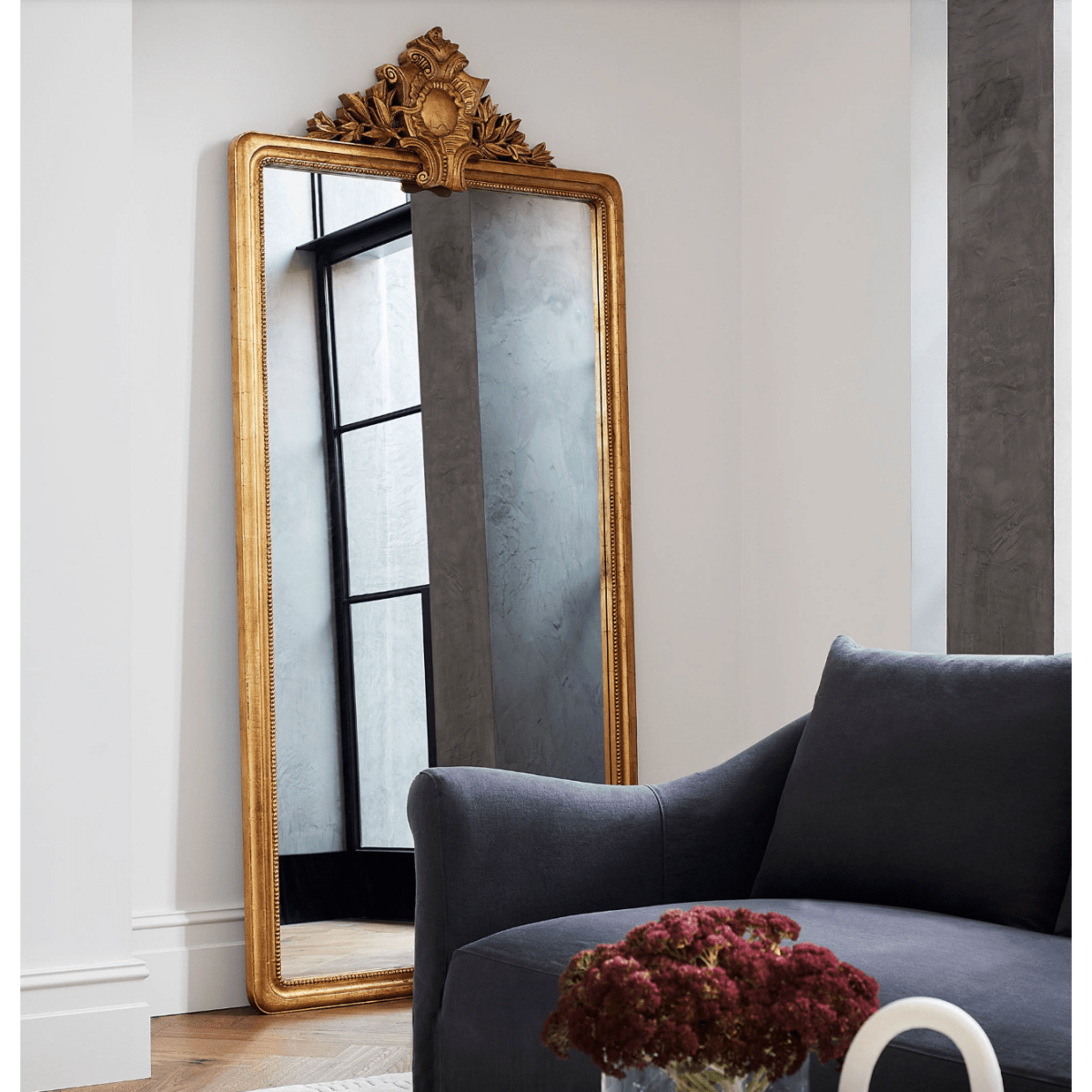 Lyla Ornate Gold Floor Mirror, 230 cm | Bazaa | Designer, Vintage and Antique Furniture