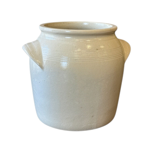 French Antique Stoneware Confit Pots | Vintage Kitchen Decor