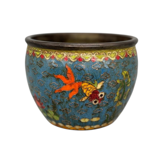 Vintage Chinese Cloisonne Bronze Bowl