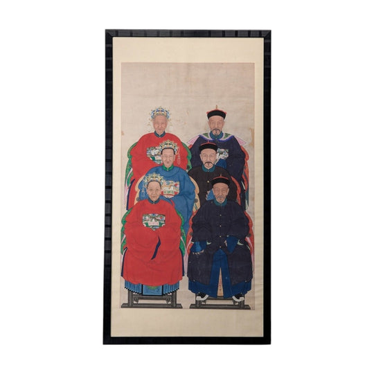 Magnificent 19th Century Chinese Ancestral Portrait of the Qing Court