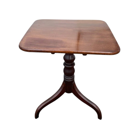 Mahogany occasional tilt-table, turned column & tripod base, c.1820