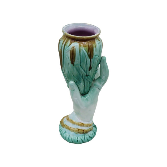 Majolica hand vase