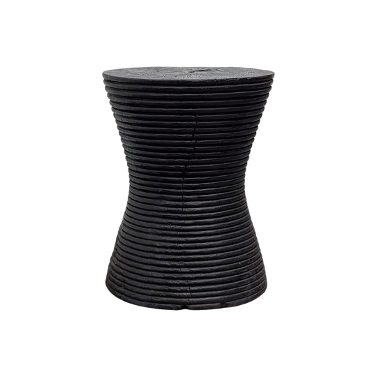 Mango Wood Peanut Stool - Black
