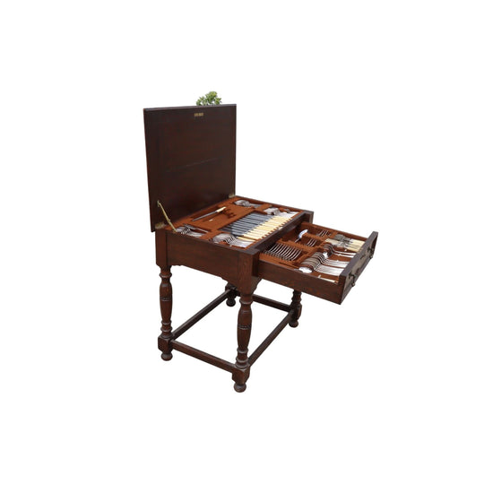 Mappin and Webb freestanding Jacobean cutlery table