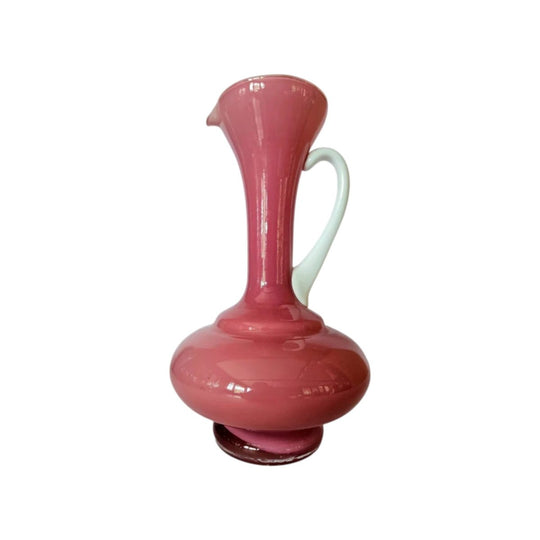 MCM Carlo Moretti, Empoli Cased Italian Pink Glass Ewer