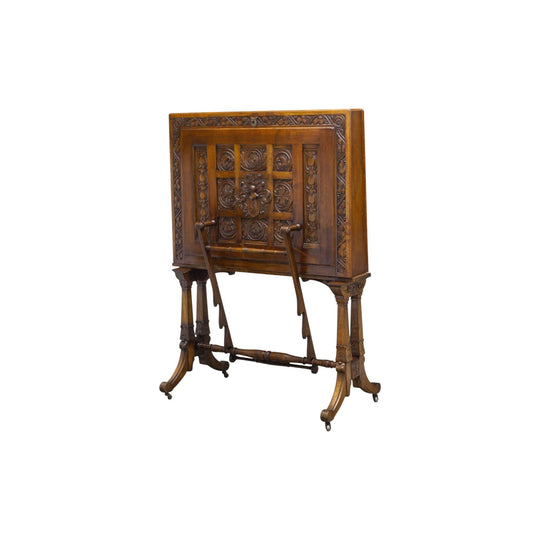Mid 19th-Century Continental Walnut Folio Stand or Map Case